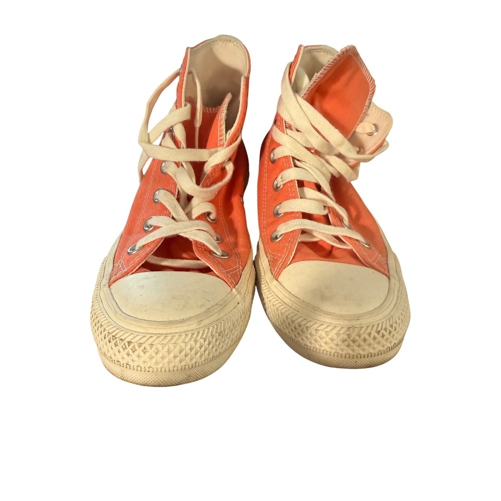 Converse Chuck‎ Taylor All Star High Top Orange Embroidered Shoes Womens 8